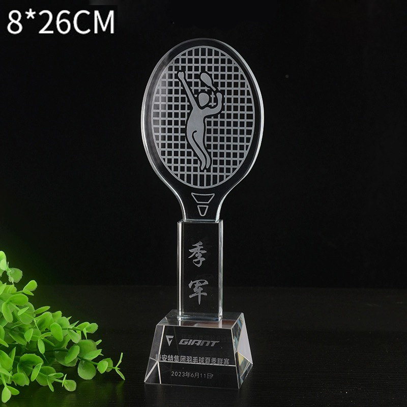 Badminton Europe - Индивидуальный хрустальный трофей для бадминтона, тенниса,